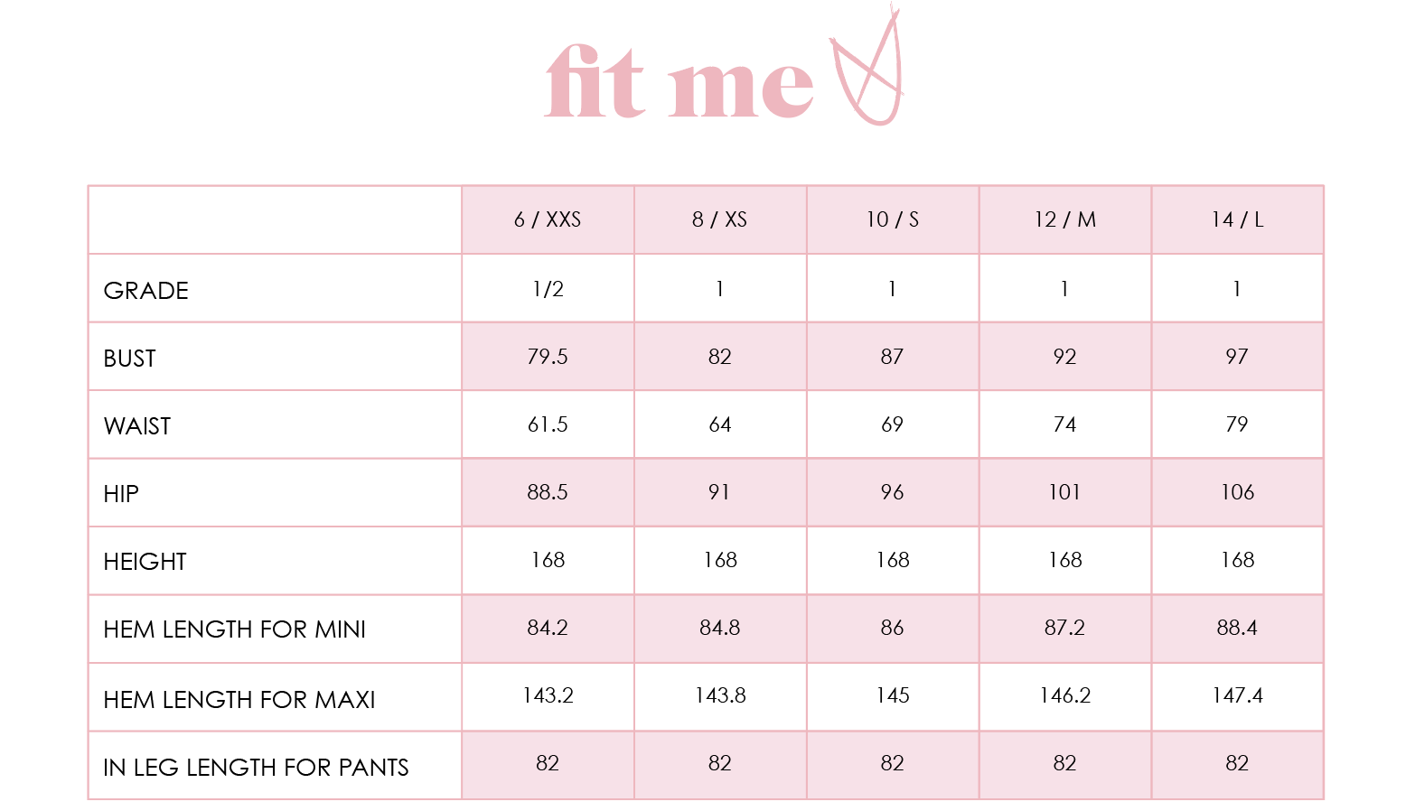 Minkpink Size Chart